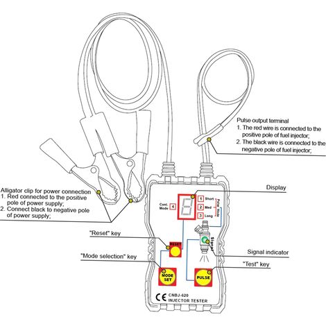 GARRYFIZH Testeur d'injecteur de carburant 4 modes d'impulsion, adaptateur de nettoyage de rinçage, kit d'outils de nettoyage (1/5)