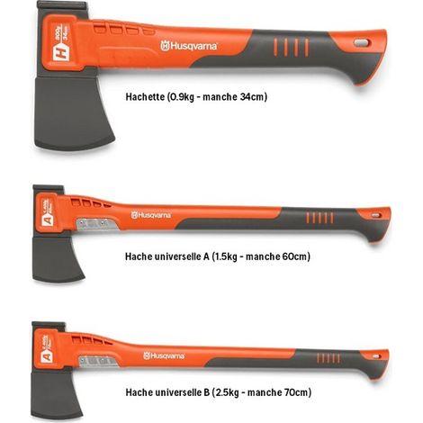 Husqvarna – Hâchette fibre de verre 2.5kg – Manche 70cm – Tête anti-corrosion pour coupe nette – Fonction marteau arrière