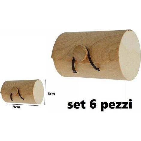 TrAdE Shop Traesio - Set 6 Scatole Box Astuccio In Legno Decoupage Portagioie Cofanetto 53487a -