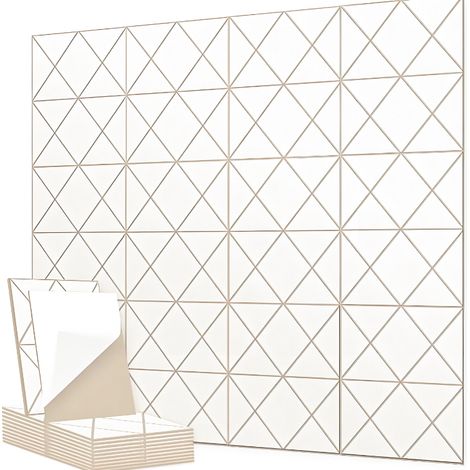 Lot de 12 panneaux insonorisants autocollants, 30 x 30 cm, panneaux muraux insonorisants en polyester haute densité, isolation thermique et ignifuge (1/5)
