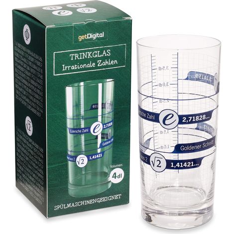 Verre à eau 400 ml Avec marqueurs de décil Passe au lave-vaisselle Idée cadeau pour mathématiciens, étudiants et geeks (1/5)