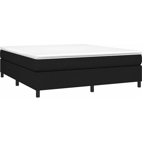 vidaXL Struttura Letto a Rete a Molle Nero 160x200 cm in Tessuto