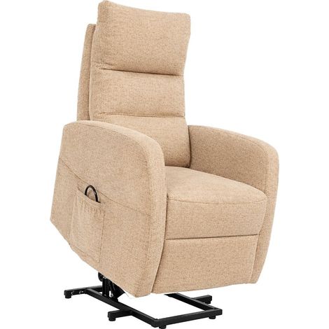 Fauteuil relax releveur tissu polyester beige orangé chiné - NYMPHAEA