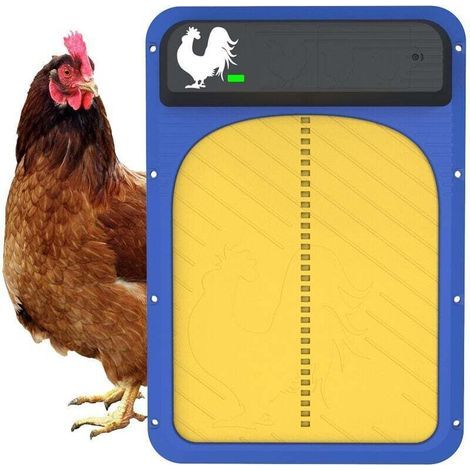 Battery-Operated Automatic Chicken Coop Door, Automatic Chicken Coop Door with Light Sensor, Waterproof Chicken Coop Door Kit 35x24x3.7cm (1/4)