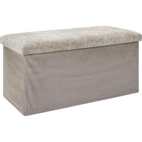 Banc Coffre de Rangement "Emilia" 76cm Taupe