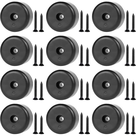 Pieds de Meubles Ronds 12 Pièces Pieds d'armoire en Plastique 40 x 25 mm Pied de Meuble Noir avec 24 vis，Pied de Table pour La Maison, Le Bureau, Le Bricolage, Le Restaurant, Les Meubles en Bois (1/5)