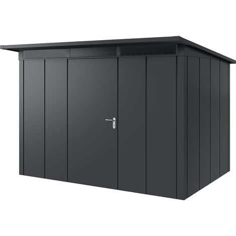 Hörmann Metall-Gerätehaus "Juno" mit Pultdach, JPD12 - Design, 310 x 214 cm (B x T), anthrazit, 1-flüglige Tür, Anschlag links (1/5)