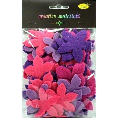 Fiori in feltro, rosa e viola, 60 pezzi.