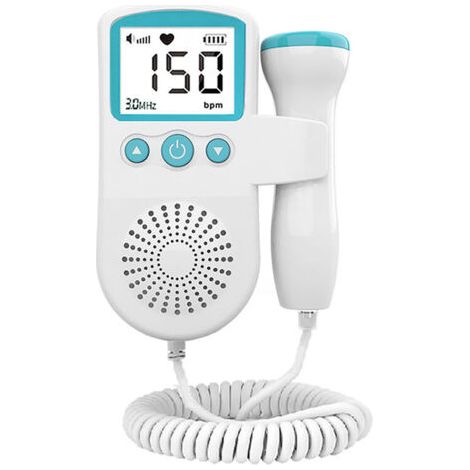 Doppler fœtal MCP Healthcare - Votre compagnon de grossesse portable avec mesure 50-230 MHz, écran LCD et commodité au format de poche (vert) (1/3)