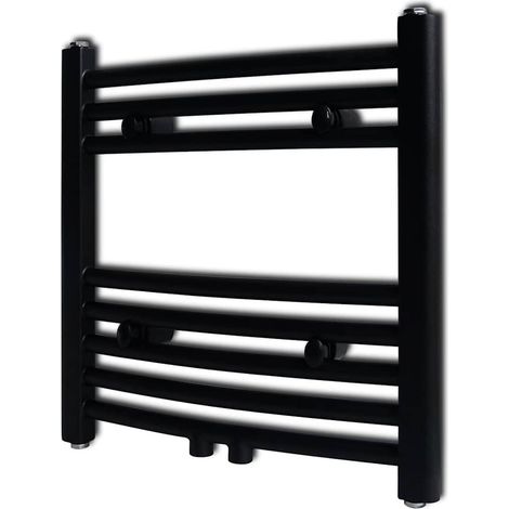 Radiador toallero de baño curvo negro 480x480 mm vidaXL