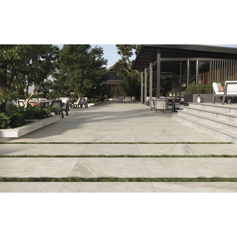 Valence – Baldosa porcelánica efecto piedra · interior y exterior - Gris - 31,6x60,8 cm Relieve - Palet completo (1/5)