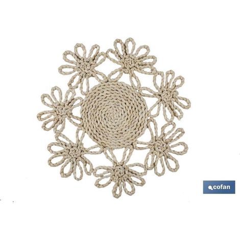 Pack de 6 sous-assiettes tressées en fibre naturelle 35 cm (1/4)