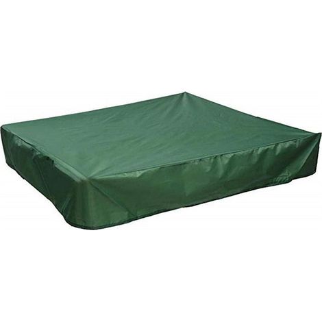 Bâche bac à Sable 150x150 cm Housse Protection Étanche UV Protection 70% pour bac à Sable Oxford avec Cordon de Serrage, Vert Bâche (1/5)