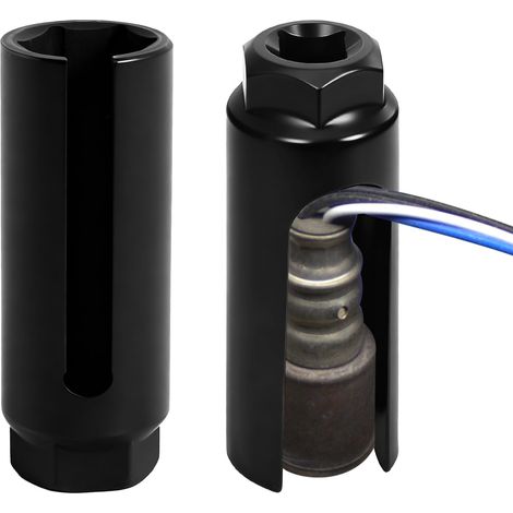 Douille pour Capteur D'oxygène, Clé pour Sonde Lambda 1/2" Avec Large Découpe Latérale Clé pour Sonde Lambda 22 mm, Kit D'outils pour Sonde Lambda Afin D'éviter D'endommager les Fils (1/5)