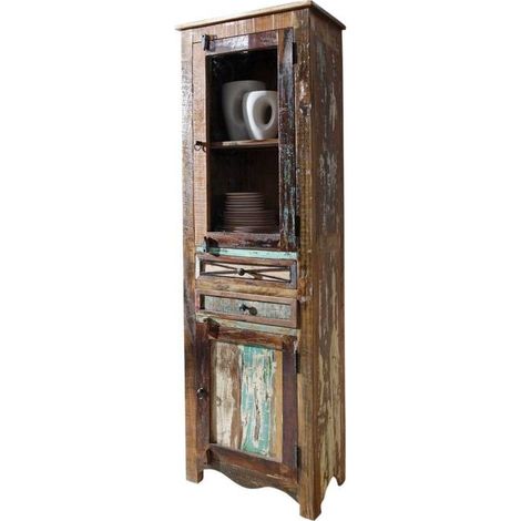 vetrina in legno di Legno riciclato 60x35x190 multicolore laccato NATURE OF SPIRIT 24 (1/3)
