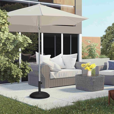 Pied de parasol rond 25 kg support parasol en ciment pour terrasse piscine patio jardin Ø 49 x 37 cm noir