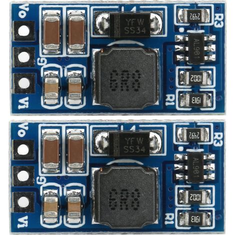 Lot de 2 modules élévateurs DC-DC, convertisseur Boost 7W 2,6-5,5V vers 5V/6V/9V/12V pour LED et moteur ND0412SA (sans broche 12V) (1/5)