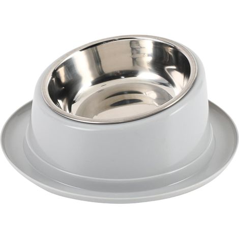 Gamelles inclinables pour chats - Gamelle surélevée à 15 degrés en acier inoxydable  Abreuvoir rond antidérapant et amovible - pour chats, petits chiens, soulagement des tensions cervicales, accessoir (1/5)