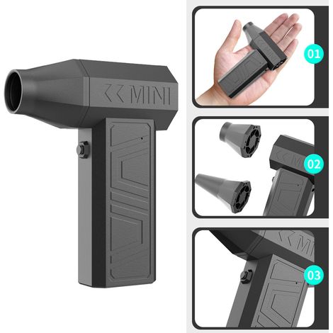 Soplador de aire multifuncional silencioso y recargable con batería de 4000 mAh: para secar, limpiar, drenar e inflar. Portátil, 297 g, fabricado en material ABS, con 4 velocidades y accesorios. (1/5)