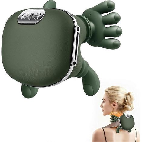 Appareil de massage pour la nuque, masseur Shiatsu portable pour la nuque et le dos, massage électrique profond des tissus par pétrissage 4D avec 3 niveaux de massage (1/5)
