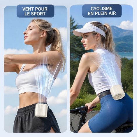 Ventilateur Cou Portable 6 x 6,7 x 6 cm Beige 1200 mAh 3 Vitesses 3 Pales (1/4)