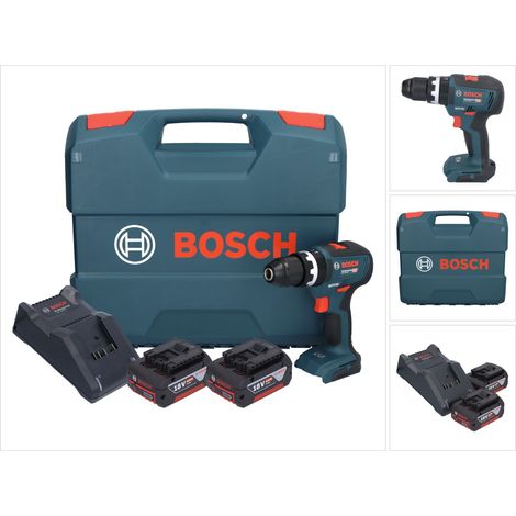 Bosch Utensili - Trapano a percussione a batteria 18V, 2x batterie 4,0 Ah GBA, caricabatterie 0615990L7C