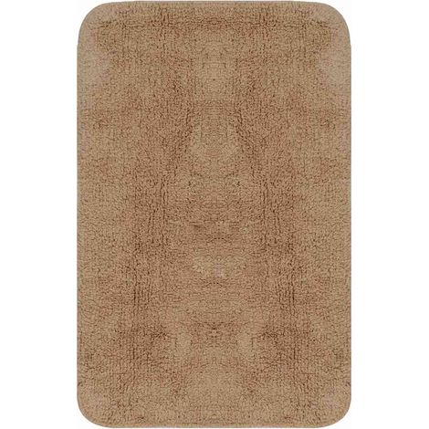 Maison Exclusive - Set Tappetini per Bagno 2 pz in Tessuto Beige (1/5)