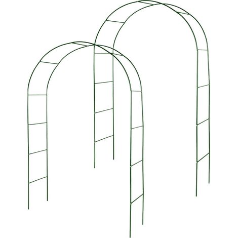 Lot de 2 arches de jardin métallique pour plantes grimpantes - Arceau rosiers grimpants - Résistant aux intempéries (1/5)