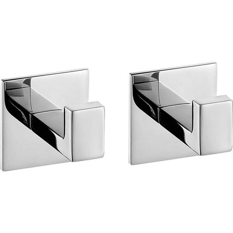 2 morceaux de peignoir cheveux argent (5.5.4.5cm) porte-serviettes suspendu chapeau porte-manteau cuisine chambre SUS 304 acier inoxydable polissage miroir crochet mural auto-adhésif multifonctionnel (1/4)