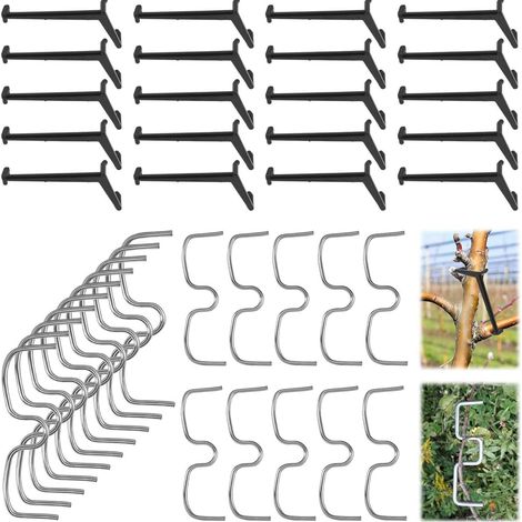 Lot de 40 clips d'entraînement pour arbres fruitiers en ABS et métal pour une installation facile Écarteur de branches d'arbre de type M (1/4)