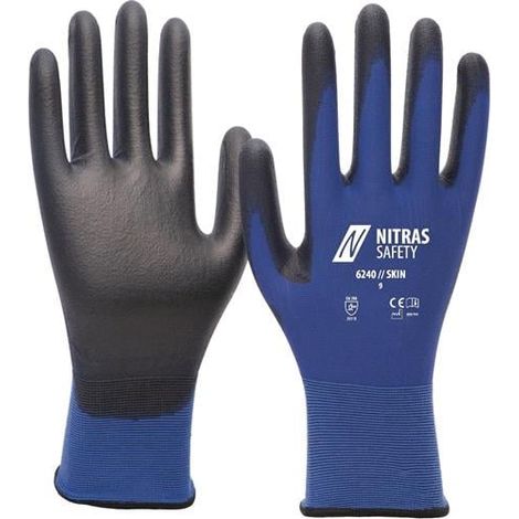 Guantes  Nitras  Skin  azul  /  negro  Talla  9  -  6240-9 (1/2)