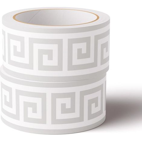 Frise Murale Autocollante Wanzi Gris Clair A 15cm X 500cm Adhésive Réutilisable pour Décoration Intérieure Facile à Poser (1/5)