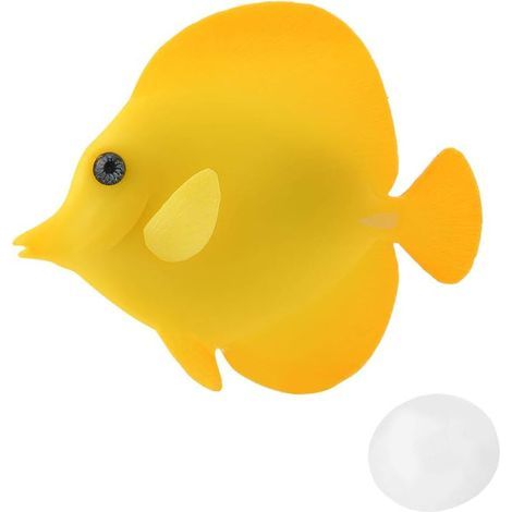 CSPARCV 1 Stück Leuchtender Simulationsfisch, Bunte schwimmende tropische Silikonfisch-Aquariendekoration, Aquarium-Ornament (1/5)