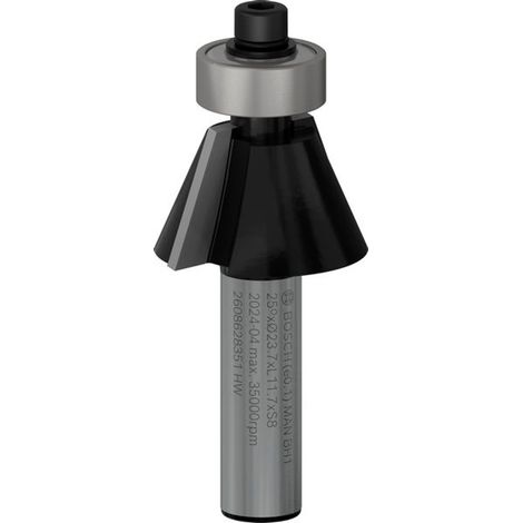 Bosch Fase-/Bündigfräser, 8 mm, D1 23,7 mm, B 5,5 mm, L 12 mm, G 54 mm, 25°