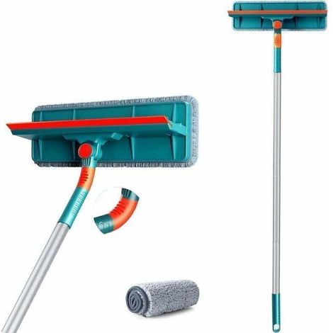2 en 1 Nettoyeur de Raclette Vitre Professionnelle Kit,avec Manche Telescopique (Longueur 135cm), Nettoyeur de Raclette Vitre pour Fenêtres intérieures (1/4)