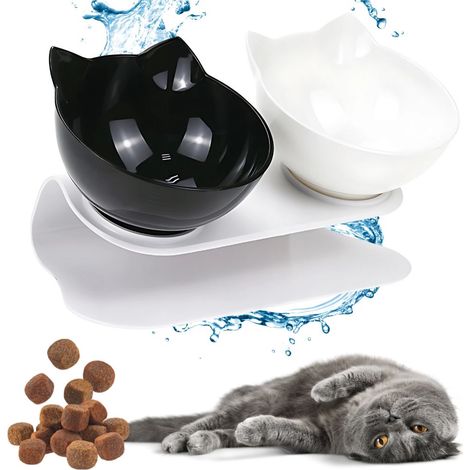 Double bol - 2 bols en plastique de 400 ml pour aliments/eau (1/5)