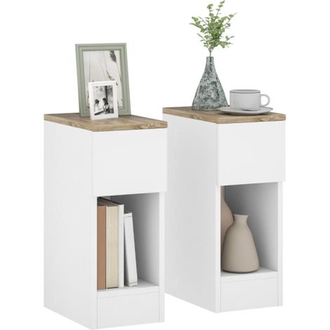 Modern White Bedside Tables Set of Two for Stylish Bedroom Storage Solutions (1/5)