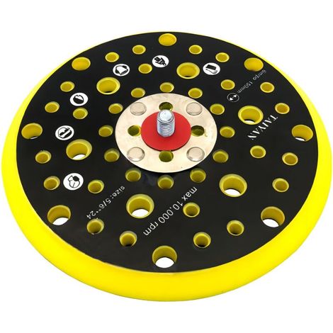 Plateau ponceuse 150 mm – 52 trous pour ponçage professionnel – Compatible Mirka CEROS DEROS – Matériau auto-agrippant pour bois dur (1/5)