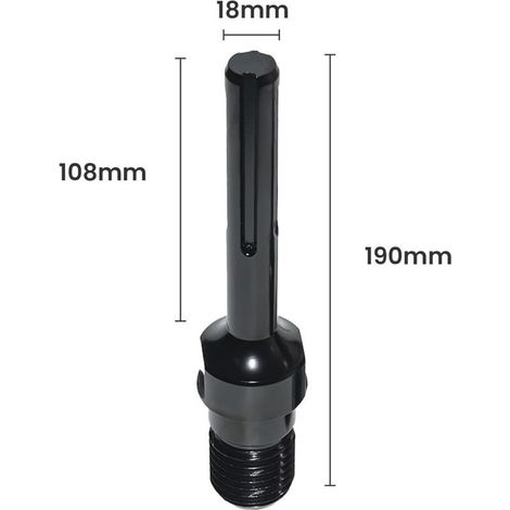 Adaptateur SDS-MAX pour Carotteuse, 1-1/4-7 UNC Adaptateur MAX, Acier de Haute Qualité, pour Marteau électrique, Perceuse à Percussion, Perceuse électrique par exemple Carotteuse Beton (1/5)