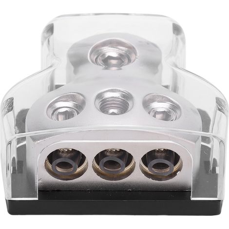 Blocco di distribuzione portafusibili 1 in 3 uscite, resistente all'ossidazione e alla corrosione, separatore per cavi di alimentazione audio, per auto e veicoli.