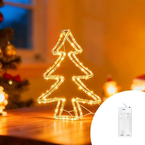 Albero di Natale luminoso 33cm 50 Led in metallo Bianco Caldo a batteria Wisdom (1/2)