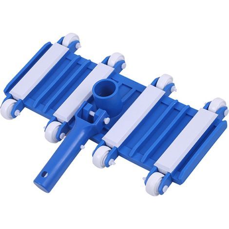 Tête d'aspirateur de piscine à roues de 35,5 cm (14 pouces) avec une brosse latérale douce, adaptée aux piscines et aux spas. (1/5)
