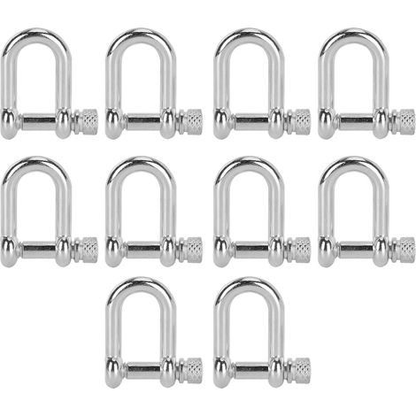 10 anneaux en U D Shackle en alliage de zinc, verrou à tête ronde pour bracelet paracorde (1/5)