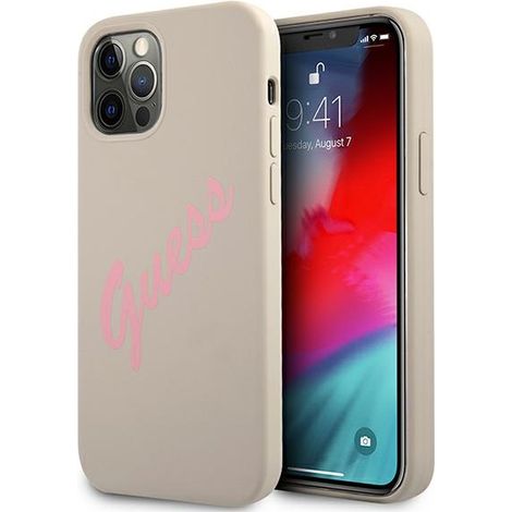 Guess GUHCP12LLSVSGP iPhone 12 Pro Max6,7 custodia rigida in silicone grigio rosa/grigio rosa Vintage (1/5)