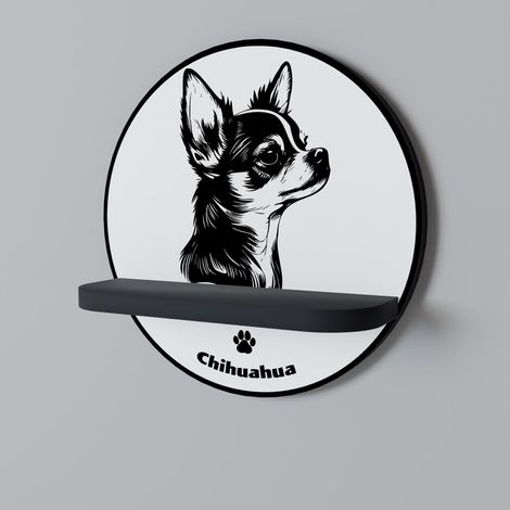 Estante redondo negro para perro chihuahua (1/5)