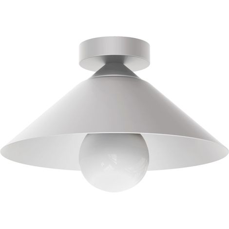LUMICOM  CHAPEAU Plafoniera, 1XE27, max 42W, metallo, bianco opaco, D25cm