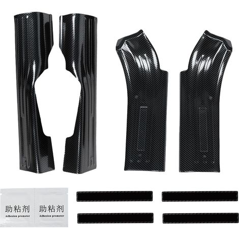 Revêtement de seuil de porte carbone anti-rayure pour Jeep Wrangler JL/JLU 2018-2019, garniture de protection en fibre de carbone