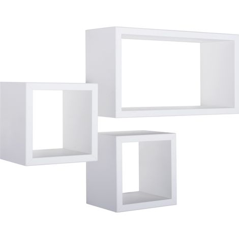 Estantes cúbicos rectangulares de pared conjunto de 3 pc mod. Tribù Blanco (1/4)