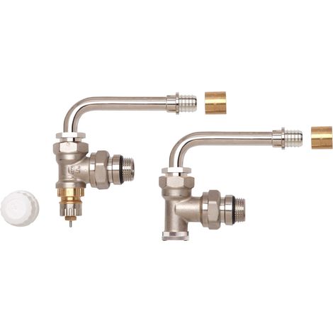 Kit raccordement radiateur 45mm equerre - PER à glissement Ø12 - Danfoss