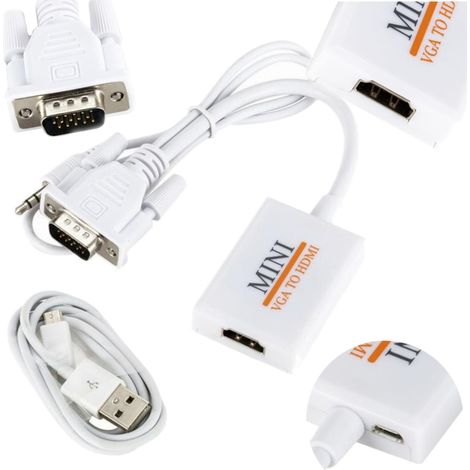 Convertitore di immagini da VGA + jack audio da 3,5 mm a HDMI (1/5)